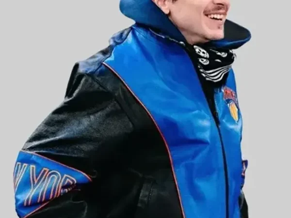 Timothée Chalamet Knicks Leather Jacket